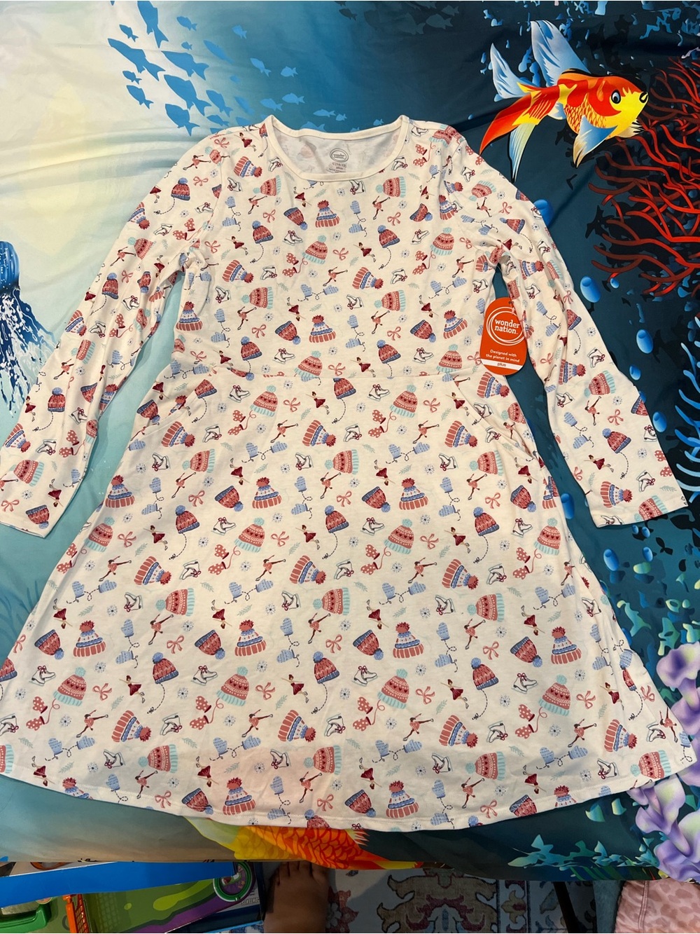 NWT Wonder Nation Girls Ballet Dancer Dress Cotton Knit Long Sleeve Size 10-12